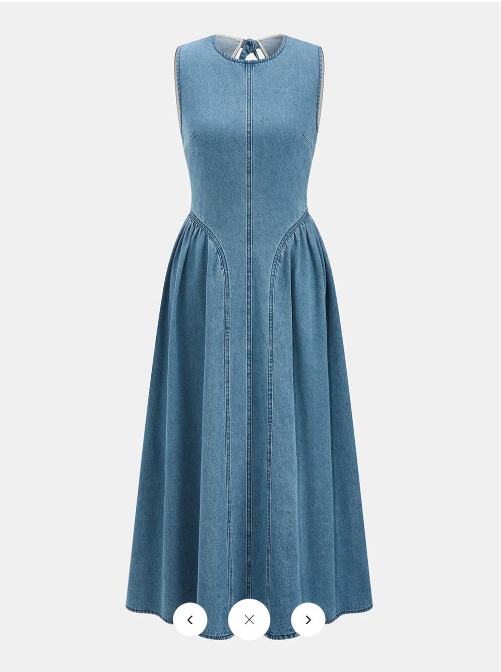 NWT Commense Denim Sleeveless Backless Maxi Dress Sz M